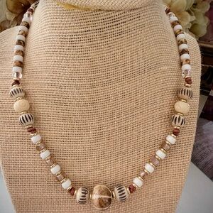 Boho Beaded Leather Necklace